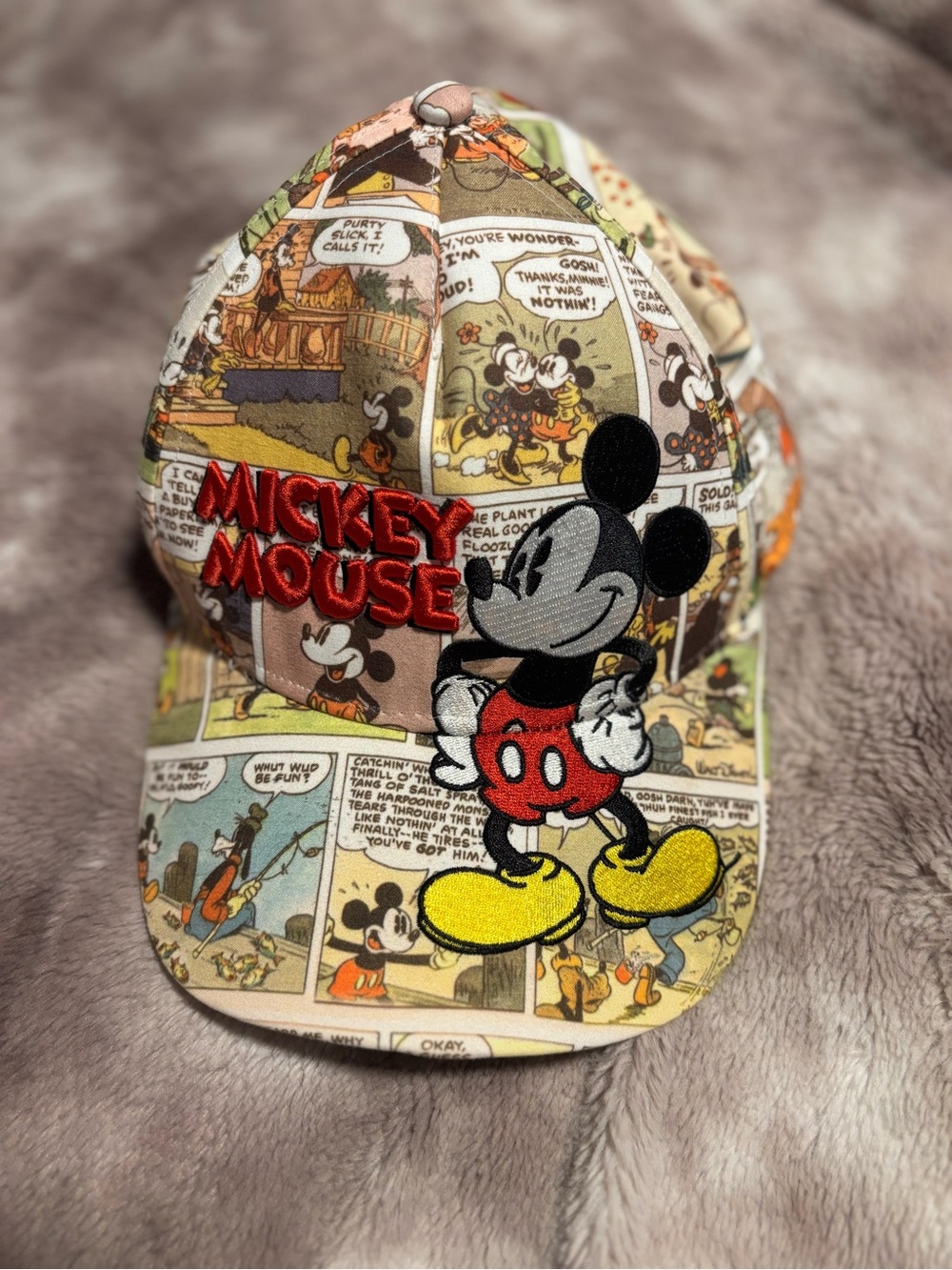 Disney Mickey Mouse Comic Strip Embroidered Adjustable Baseball Cap Hat